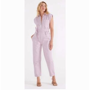 Etica Sabina Carpenter Sleeveless Zip-Up Jumpsuit In Orchid Ice Size S